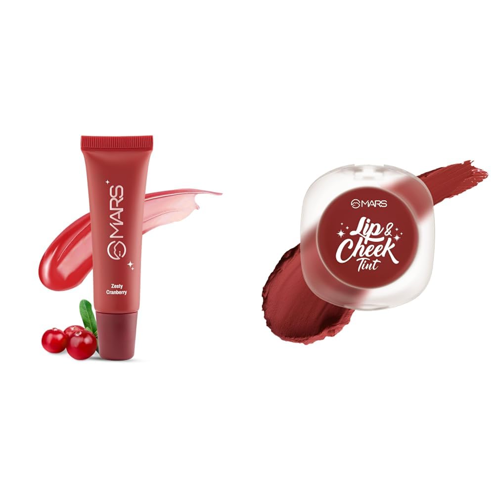 MARS Lippy Top Hydrating Lip Gel 10ml 04-ZESTY CRANBERRY MARS Lip Cheek Tint for Bold Pop Color 2.8 gm 04-Ruby Red - Protect Your Energy-picture-24
