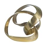 Metal Decorative Object – Minimalist Shelves & Coffee Table Decor – Aluminum Knot Sculpture Modern Home Decor for Office, Bedroom & Living Room – 8' x 7', Gold