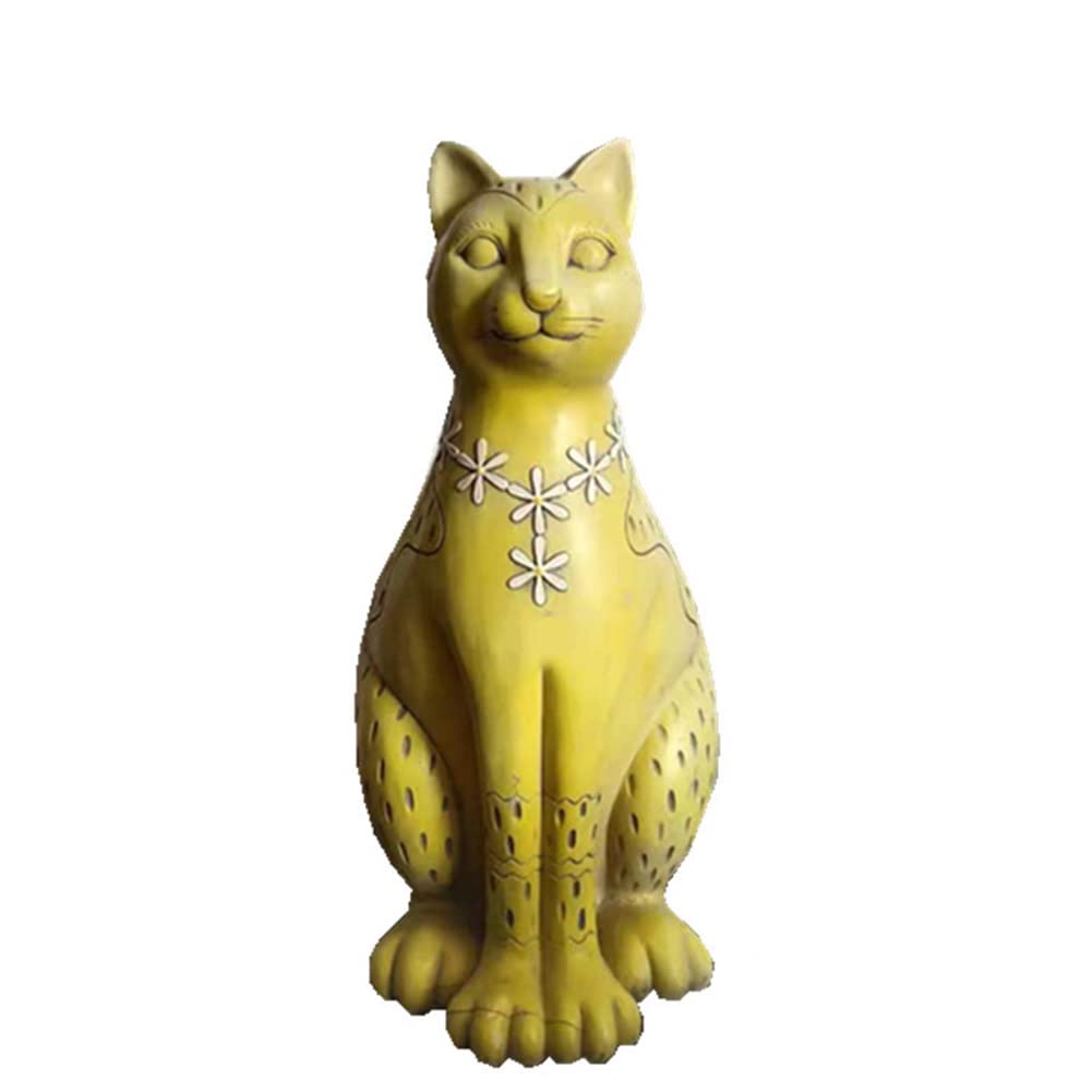 Statue de chat de jardin extérieur : décor de paysage et sculpture animale pour pelouse