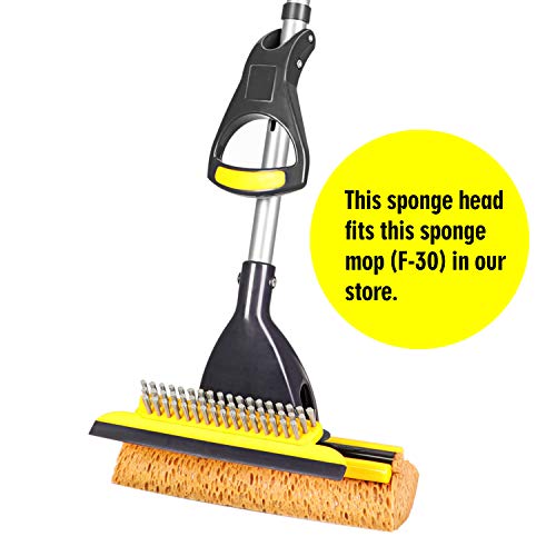 Yocada Sponge Mop Replacement Refill Head Home Commercial Use Tile Floor Bathroom Garage Cleaning Easily Dry Wringing 2 Pcs #TOP1