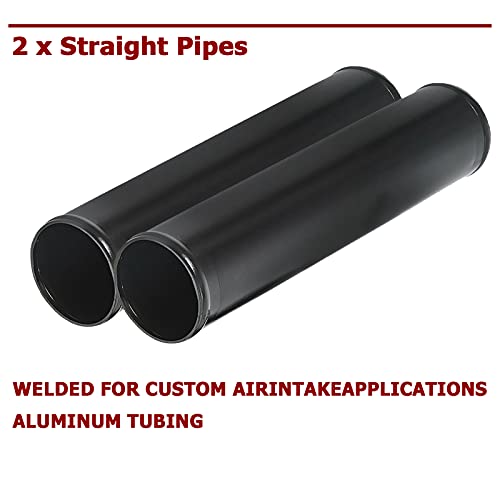 28"x7"x2.5" Universal Intercooler Kit with Front Mount Intercooler + 12pcs 2.5" Chrome Piping + 12pcs Coupler Hoses + 24pcs T-Bolt Clamps (Black Intercooler) - Image 6