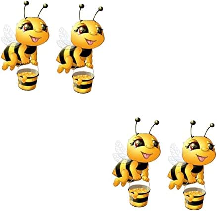 Wall Decals 4 pcs Decals Art Sticker Playroom Decoration Bedroom PVC Decorations Bumblebee for Decor Kids Bees Stickers Bee Removable Festival Cute Animal Room Mural Cartoon
