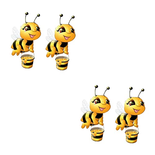 Wall Decals 4 Pcs Decals Art Sticker Playroom Decoration Bedroom Pvc Decorations Bumblebee For Decor Kids Bees Stickers Bee Removable Festival Cute Animal Room Mural Cartoon #TOP18