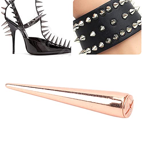 Punk Cone Spikes Studs, Punk Cone Spikes 10x55mm 5 Peças Ouro Rosa Estilo Punk para Coleiras de Cach