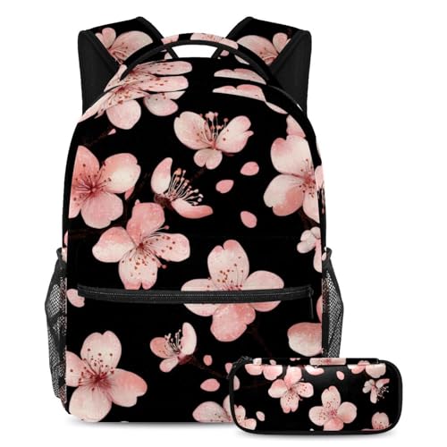 Sac à dos grand volume cartable scolaire motifs fleurs roses ado fille garçon