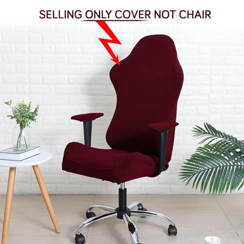 Image of HOKIPO Gaming Chair Cover Stretchable Elastic Jacquard Computer Rotating Chair Seat Covers Slipcover(BRGN-NEW2-5008)