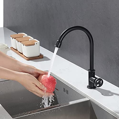 Robinet de cuisine noir industriel mitigeur eau chaude froide - 5