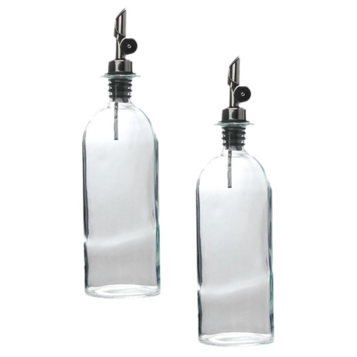 Dosatore per Olio in Vetro 2 Pezzi da 500ml, Contenitore Robusto per Olio e Aceto, per Cucina Domestica e Ristoranti, Uso Duraturo e Pratico