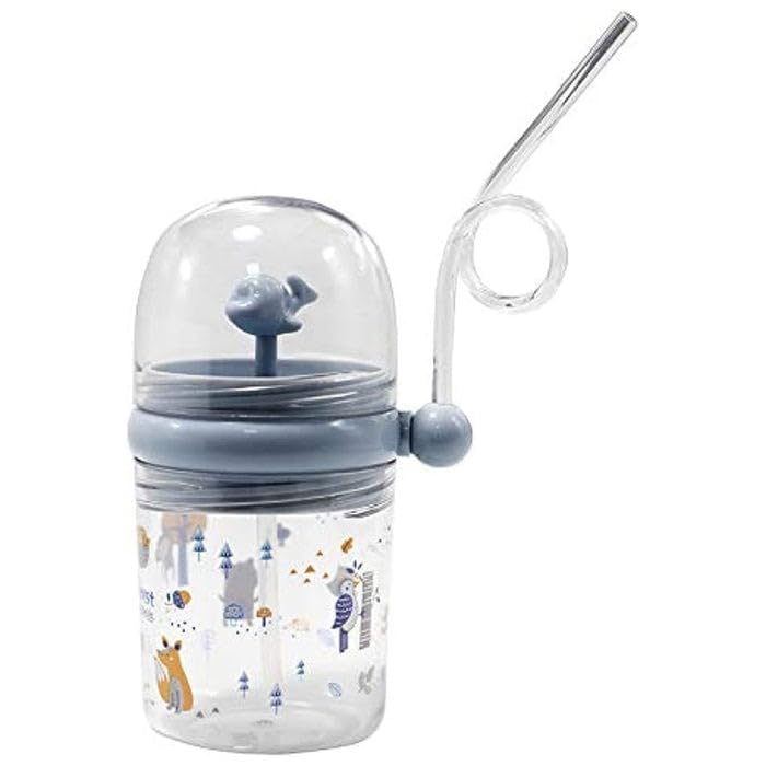 Oblivion Whale Spray Water Bottle Toddler Cup – Glass Drinking Cup with Flexible Sipper Straw, Spill-Proof Design, Transparent Kids Tumbler for Travel (Pack of 1)-image-28