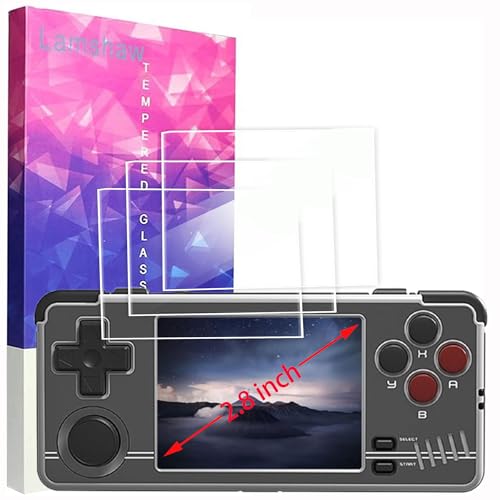 Lamshaw Miyoo A30 Retro Handheld Game Screen Protector, 9H Tempered Glass Screen Protector Film Compatible with Miyoo A30 Retro Game Console 2.8 Inch (Glass-3Pack)