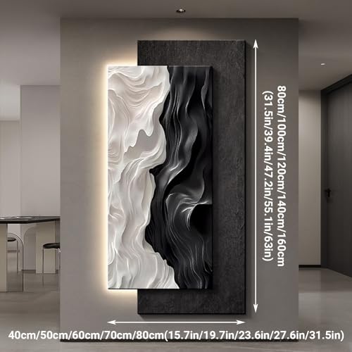Décoration murale 3D relief lumineuse LED motif grès pour salon - 2