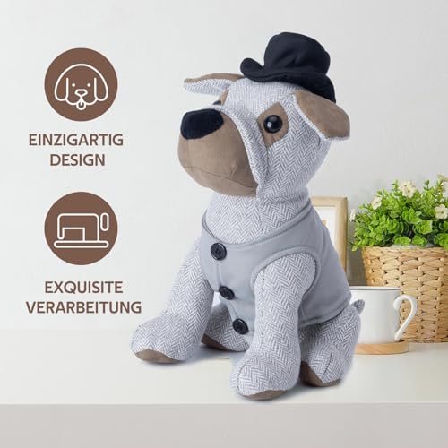 Forecronic Niedlicher Türstopper, dekorativer Türstopper für Zuhause und Büro, gewichteter Türstopper in Tierform, dekorativer Türstopper aus Stoff – Hund