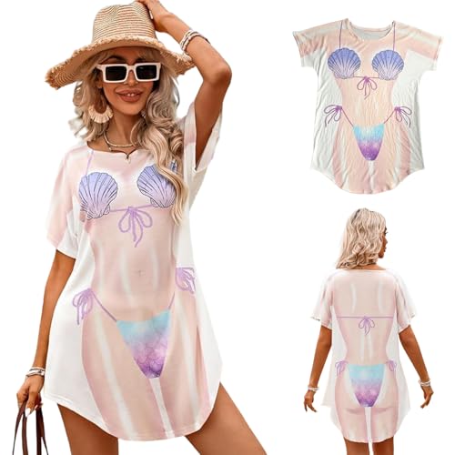 T-shirt de bikini doux et léger robe de plage au style d'été ample XL