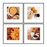 Golden State Art - 12x12 Metal Picture Frames with Mat for 8x8 Square Photo - Set of 4-12 x 12 Aluminum Photo Frame with Real Glass - Gallery Wall Decor Display - Classic Black