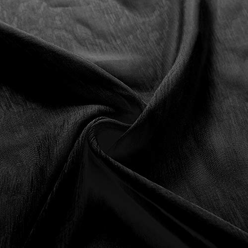 Black Sheer Curtains 45 Inch Length For Bathroom Windows 2 Panels Set Half Window Curtains For Kitchen Bedroom #TOP5