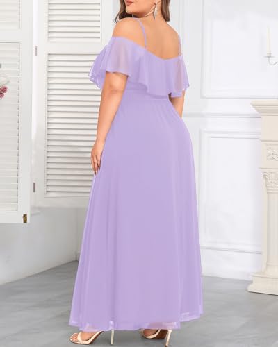 Image of Pinup Fashion Women Plus Size Bridesmaid Dresses - Off The Shoulder Formal Wedding Guest Bridal Shower Long Dress