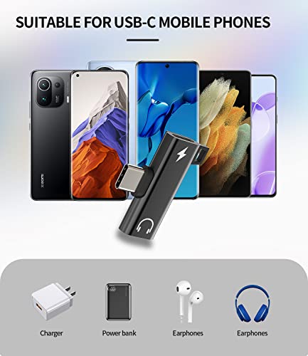 Zoyuzan Dual Usb-C Headphone Adapter 2In1 Dac Type C Jack Audio Charging Dongle Cord Accessorie Charger Aux Splitter Cable For Galaxy S22 S21 Fe Ultra Lg Apple Iphone15 Pro Max Plus Ipad Pro Air Mini thumb #1