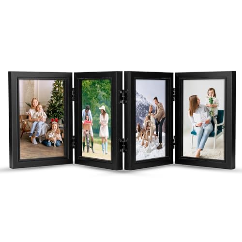 GWAEPU Bilderrahmen Collage Holz für 4 Bilder: 10x15CM Bilderrahmen...