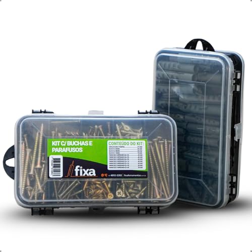 Kit Estojo Parafusos Chipboard E Buchas C/ 300 Fixa