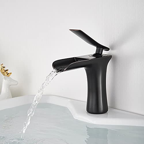 Robinet de salle de bain cascade en laiton antique premium pour vasque rétro