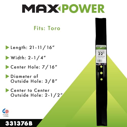 MaxPower 331376B Mower Blade - Dimensions