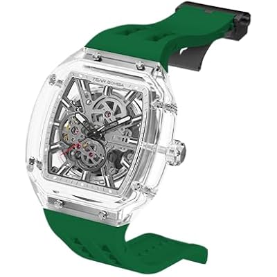 TSAR BOMBA Sapphire Mechanical Watch for Men Transparent Bezel Light Matter-Sapphire Crystal Edition Automatic Wristwatches 8223