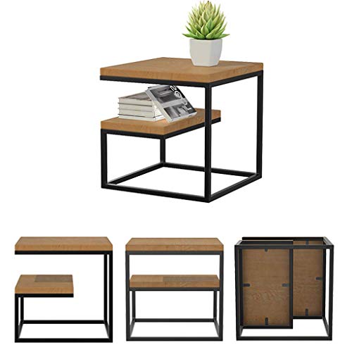 HLL Tables,Home Furniture 2-Tier Small End Tables Wooden Top Tea Coffe