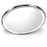 COM-FOUR® Bandeja para Servir de Acero Inoxidable - Bandeja Redonda para Servir...