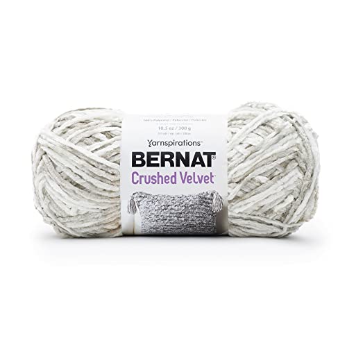 Image of Bernat Crushed Velvet White Yarn - 2 Pack of 300g /10.5oz - Polyester - 5 Bulky - 315 Yards - Knitting /Crochet