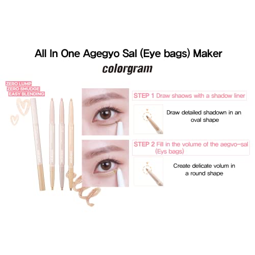 Colorgram Under Eye Highlighter Stick - 02 Cool Tone | Shimmery Cream Type Brightening Under Eye Glitter Liner & Pencil Crayon For Eye Bags, Crease Proof, Smudgeproof, Long Lasting Highlighter Stick, Daily Makeup, Sparkling Inner Corner Highlighter 0.2G #TOP5