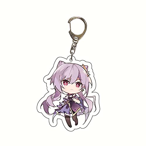 Genshin Impact Figure Keychains Cute Acrylic Cosplay Key Ring Game Fans Gift (Set A) #TOP5
