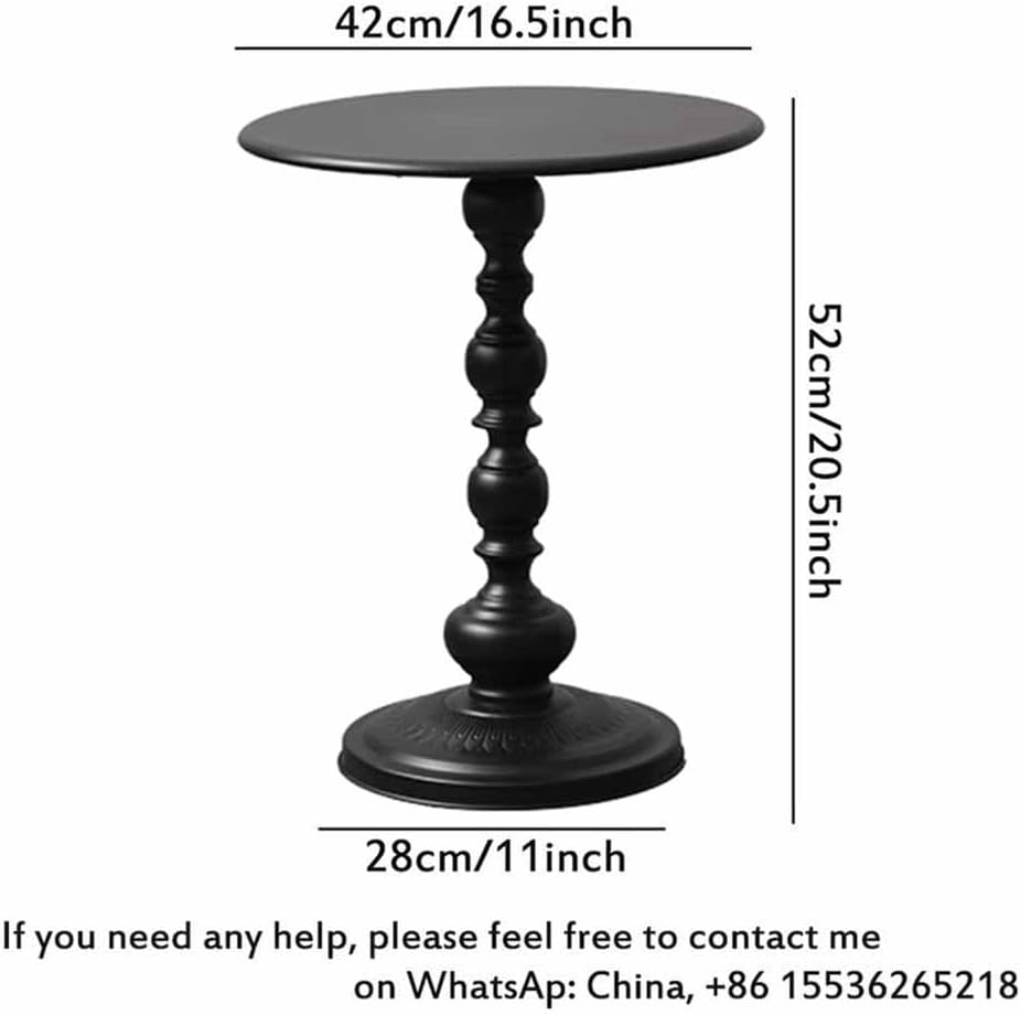 ZYBOWAYL 錬鉄製小型サイドテーブル円形コーヒーテーブル ミッド