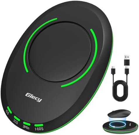 Giecy Ultra Dünner Maus Jiggler Nicht Nachweisbar,Mouse Mover mit Einstellbarem Intervall,Treiberfreier Mausbeweger für Home Office(Schwarz)