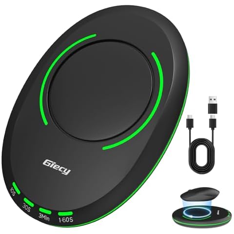Giecy Ultra Slim Undetectable Mouse Mover, Mouse Jiggler with Adjustable Interval Timer & Breathing Light, Simulates Realistic Mouse Movement for Keeping Computer Laptop Active Cover
