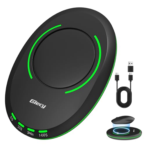 Giecy Ultra Dünner Maus Jiggler Nicht Nachweisbar Mouse Mover mit Einstellbarem Intervall Treiberfreier Mausbeweger für Home Office(Schwarz)