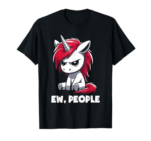 Ew People Unicornio Divertido Humor Sarcástico Introvertido Camiseta