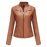 chaqueta ante camel mujer Combinación de estilos: el diseño versátil te permite combinarlo sin esfuerzo con jeans, faldas, pantalones o vestidos para salidas casuales, eventos nocturnos o looks urbanos, agregando un toque vanguardista pero sofisticado a cualquier atuendo.