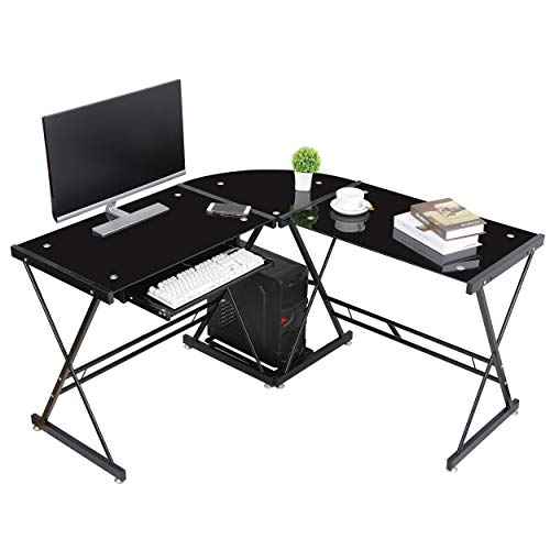 ZenStyle Modern L-Shape Corner Computer Desk Home Office PC Laptop Table Multipurpose Gaming