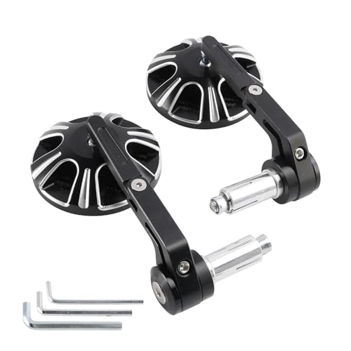 Espejo de aluminio de extremo de barra para moto de 22mm y 25mm 3