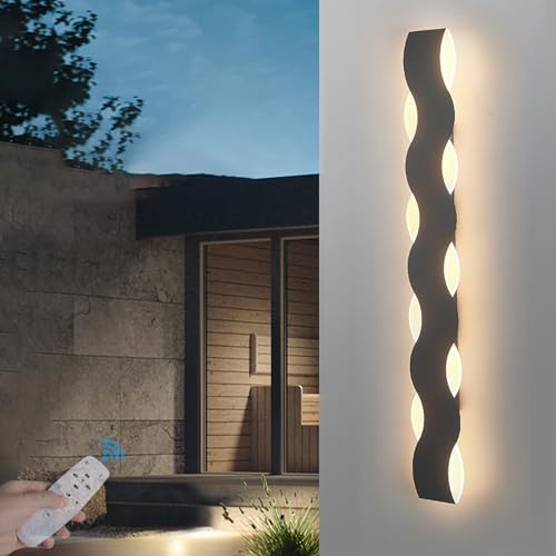 Applique Murale Extérieur Longue LED 60CM Noir Dimmable IP65