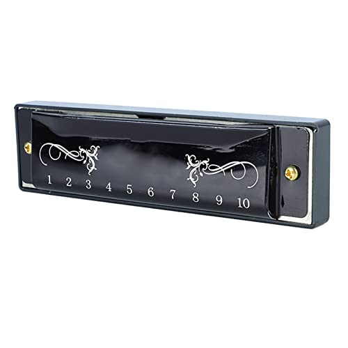 Harmonica 10 Trous, Aluminium et Acier Inoxydable Surface Lisse Léger Orgue à Bouche Standard Dur 20 Tune pour Salle de Classe pour Débutant (Noir) - Les Beatles, Paul McCartney, John Lennon, RIngo Starr, George Harrison Harmonica 10 Trous, Aluminium et Acier Inoxydable Surface Lisse Léger Orgue à Bouche Standard Dur 20 Tune pour Salle de Classe pour Débutant (Noir)