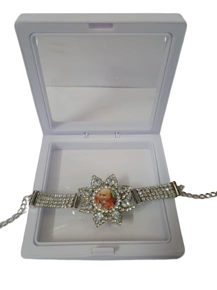 RK Basics Guruji Swaroop Chain Bracelet Guruji Swaroop Pendant Bracelets Guruji Swaroop Rose Gold Metal Bracelet (Silver) (B0DCNTW4RK) Amazon Price History, Amazon Price Tracker