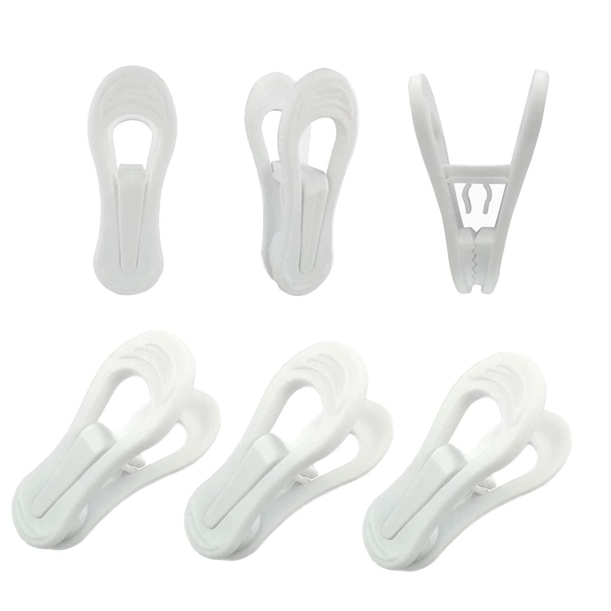 Hanger Clips, Multifunctional Hanger Clips for Clothes Hangers, White Finger Clips for Sturdy Plastic Hangers, Pants Hanger Clips 30 Pack