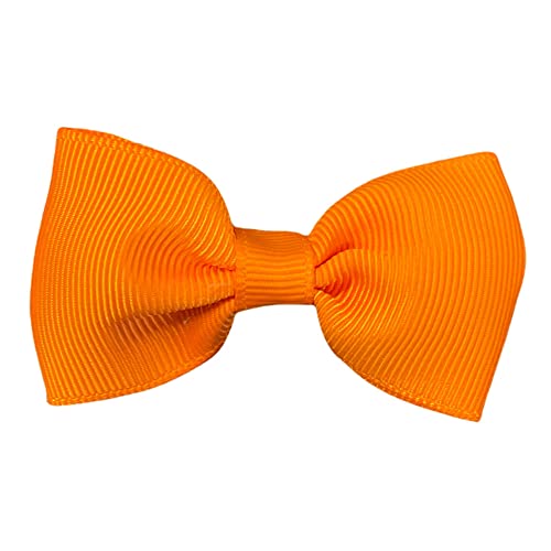 Light Orange Hair Bows Clips Slides Grips 2.7" inch Soft Ribbon Small Straight School Hairbows for Girls 10pcs - Image 2