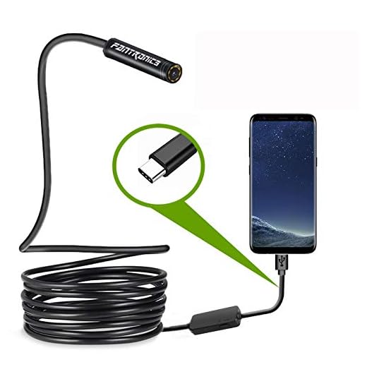 USB Snake Inspection Camera,Fantronics 2.0 MP IP67 Waterproof USB C Borescope,Type-C Scope Camera with 8 Adjustable LED Lights for (16.4ft) Samsung Galaxy S9/S8, Google pixel, Nexus 6p(Not for iPhone)