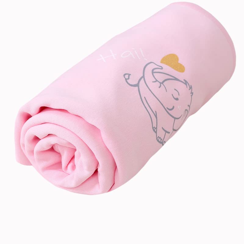 ONE SKY Baby Blanket, Versatile Baby Products, Soft Cotton Blanket Elephant Print, Lightweight & Portable, Durable Quilt for Baby, Easy Care Blanket, Small Baby Summer Blanket., Bubblegum Pink