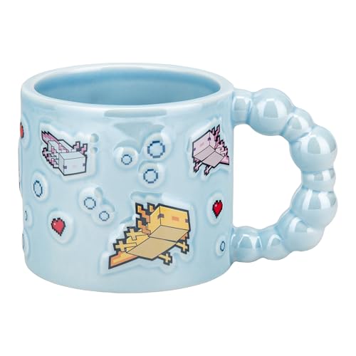 Paladone Mug Axolotl Minecraft en Céramique avec Relief et Forme Bulle, 400 ml, Produit Officiel