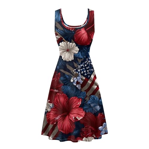 Image of TOADDITDO Womens Summer Sleeveless Tank Dress with 2 Side Pockets XS-4XL Plus Size