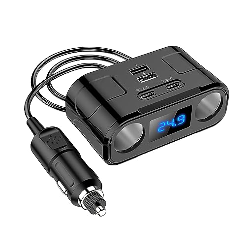 複数ポート USB C 車の充電器タイプ C PD + QC3.0 クイック 4 ポート充電アダプタトラックミニバスと SUV ポータブル充電アダプタ