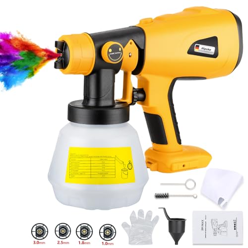 Pulvérisateur de peinture sans fil compatible avec batterie au lithium Dewalt 18 V, 20 V/60 V, pistolet pulvérisateur de peinture HVLP pour clôture, terrasse, mur, plafonds, meubles de maison